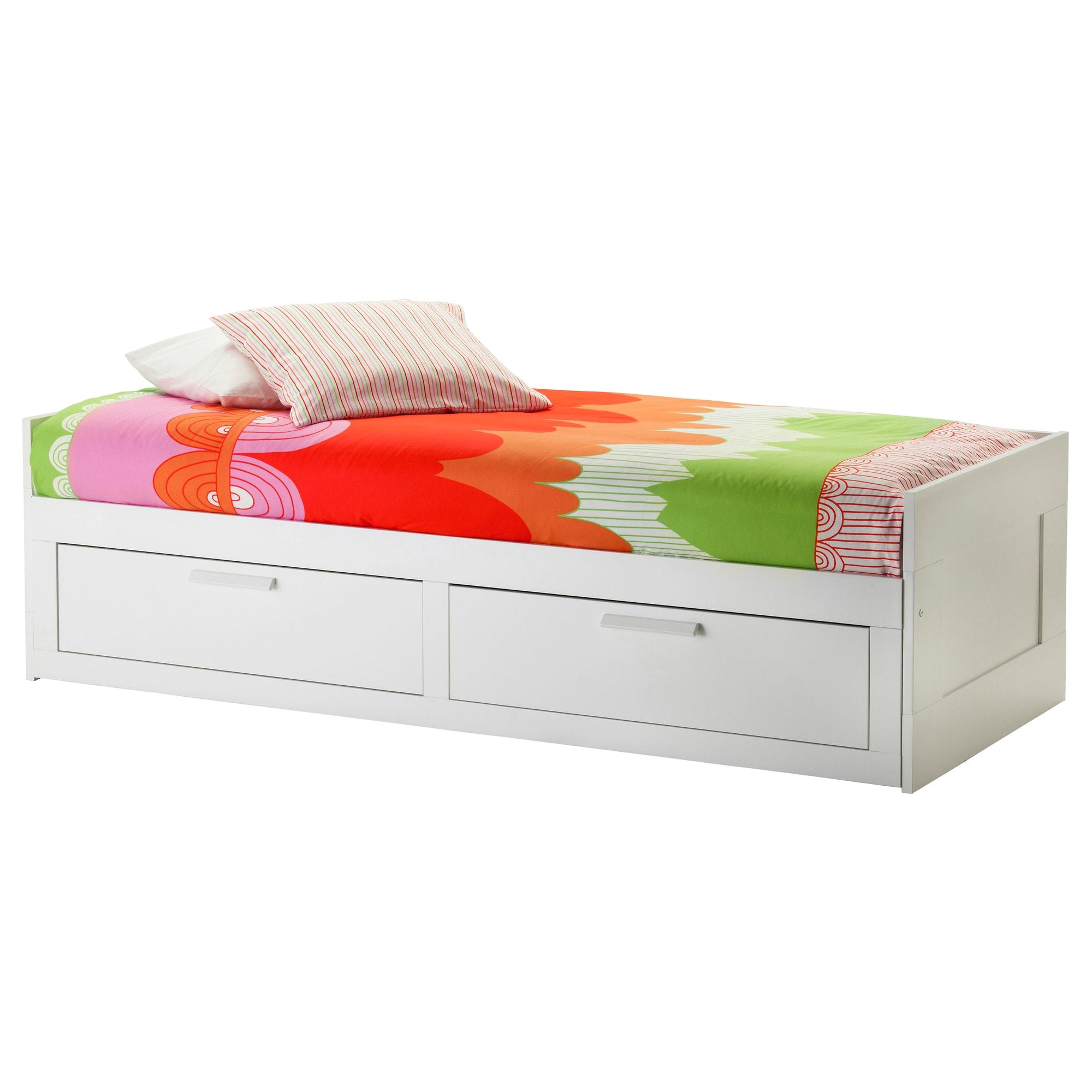 brimnes day bed frame with 2 drawers white