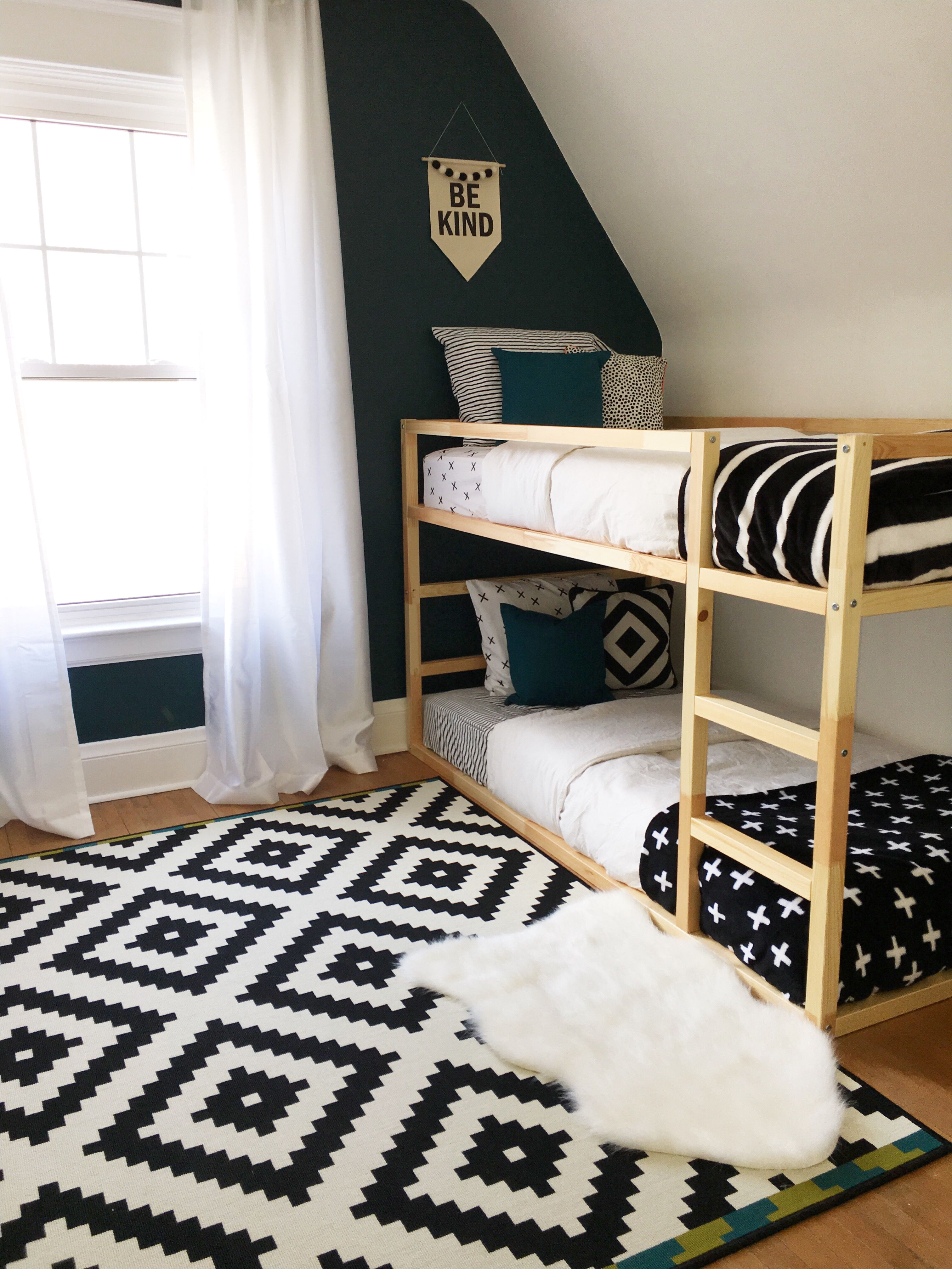 ikea kura hack kids room monochromatic gender neutral