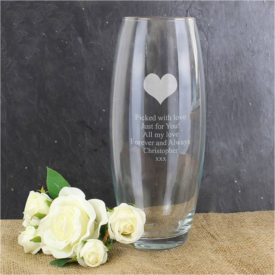 personalised heart vase gift