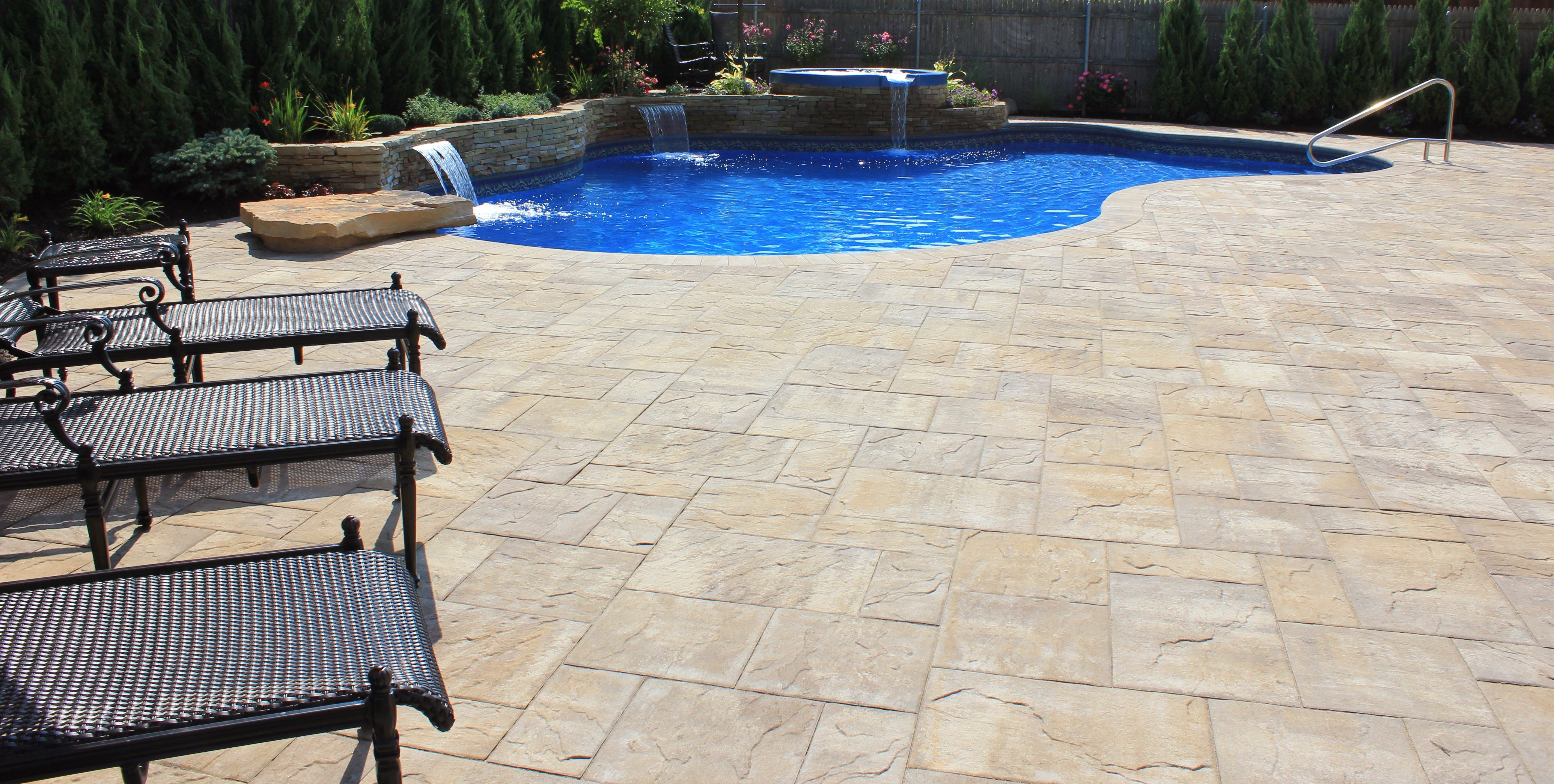 cambridge ledgestone xl sahara chestnut lite paver pool patio merrick long island ny