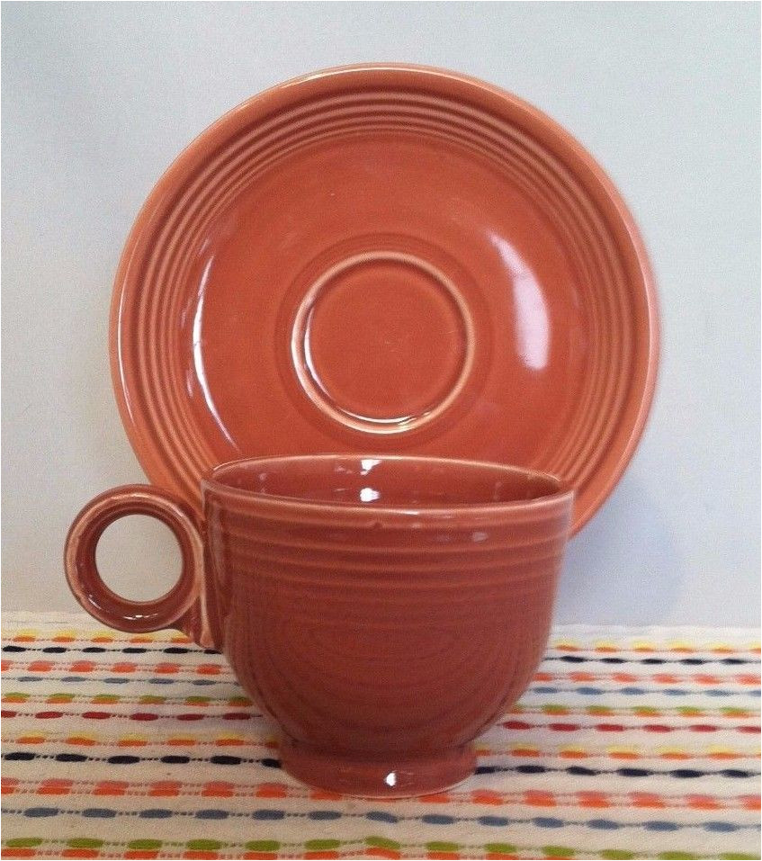 Is Old Fiestaware Microwave Safe Vintage Fiestaware Rose Cup Saucer Vintage Fiesta 50s Pink Ring