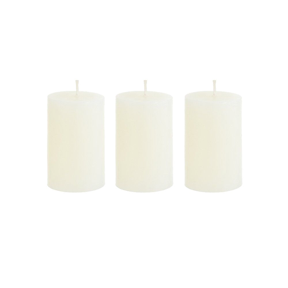 mega candles 3 pcs unscented ivory round pillar candle hand poured premium wax candles 2 x