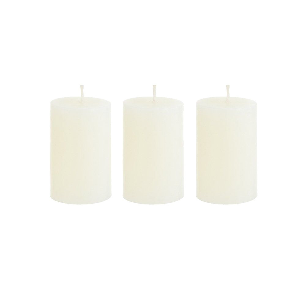 mega candles 3 pcs unscented ivory round pillar candle hand poured premium wax candles 2 x