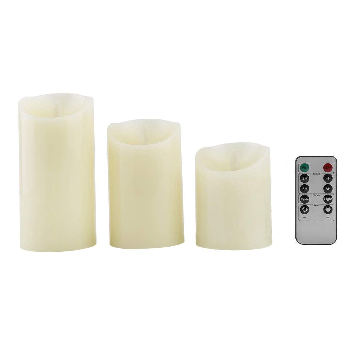 get quotations a 3 pcs set battery operated led pillar candles flickering flameless led tea light
