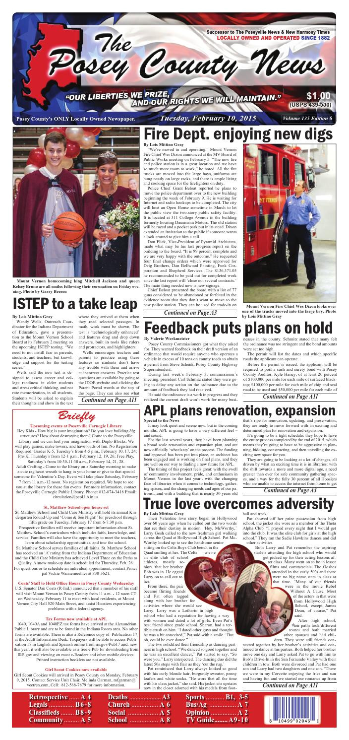 february 10 2015 the posey county news by the posey county news issuu