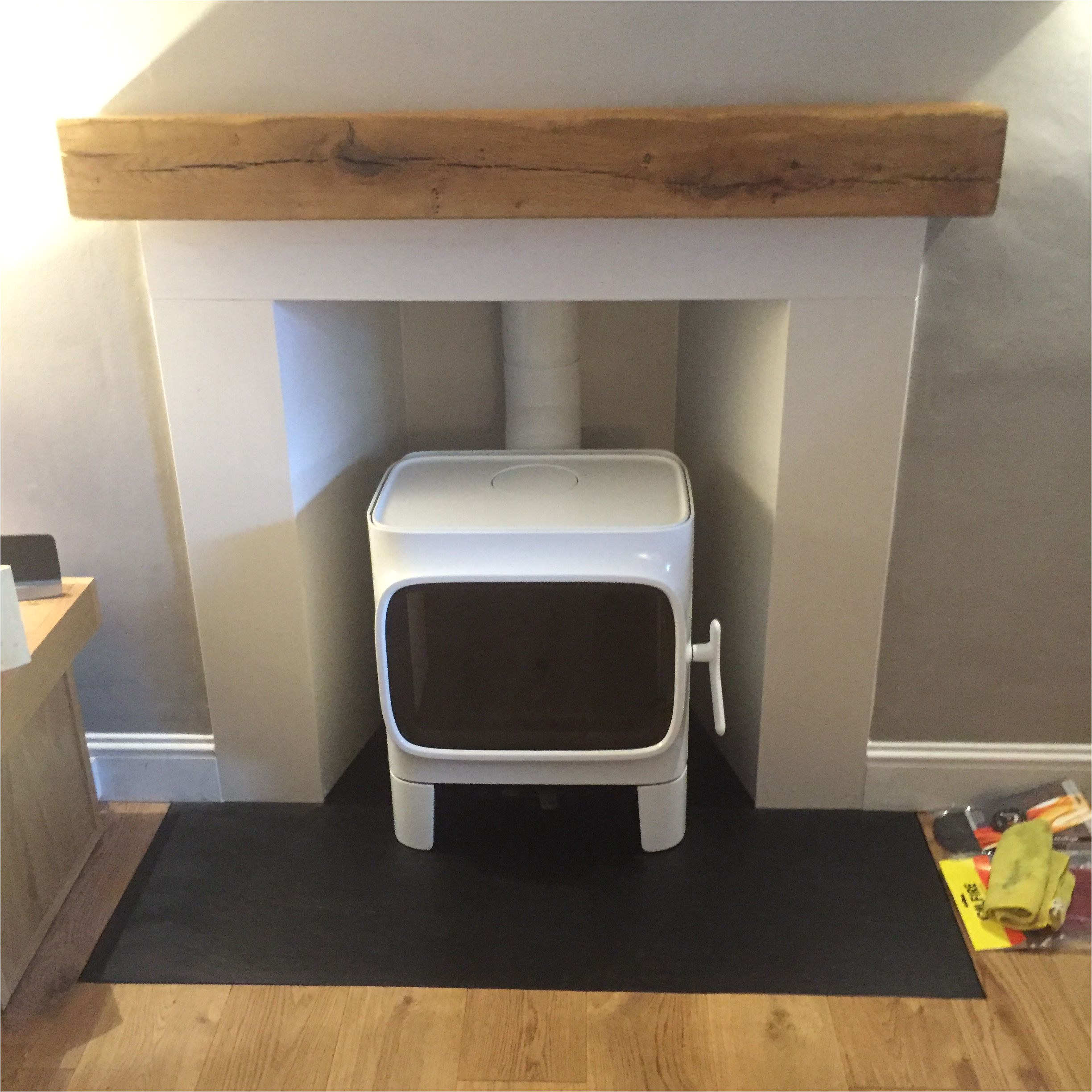 jotul f105 in white enamel