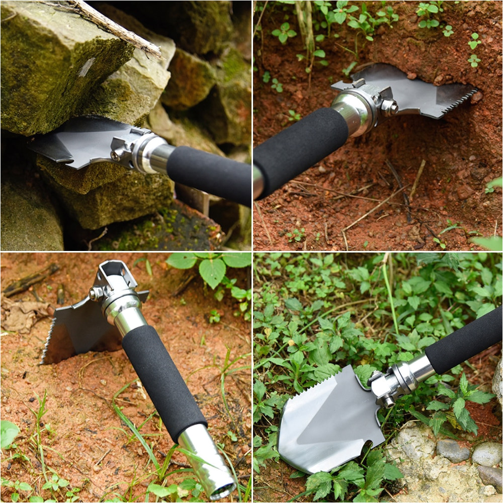 mini garden camping shovels multifunctional chinese military folding shovel outdoor survival pocket tools high carbon steel