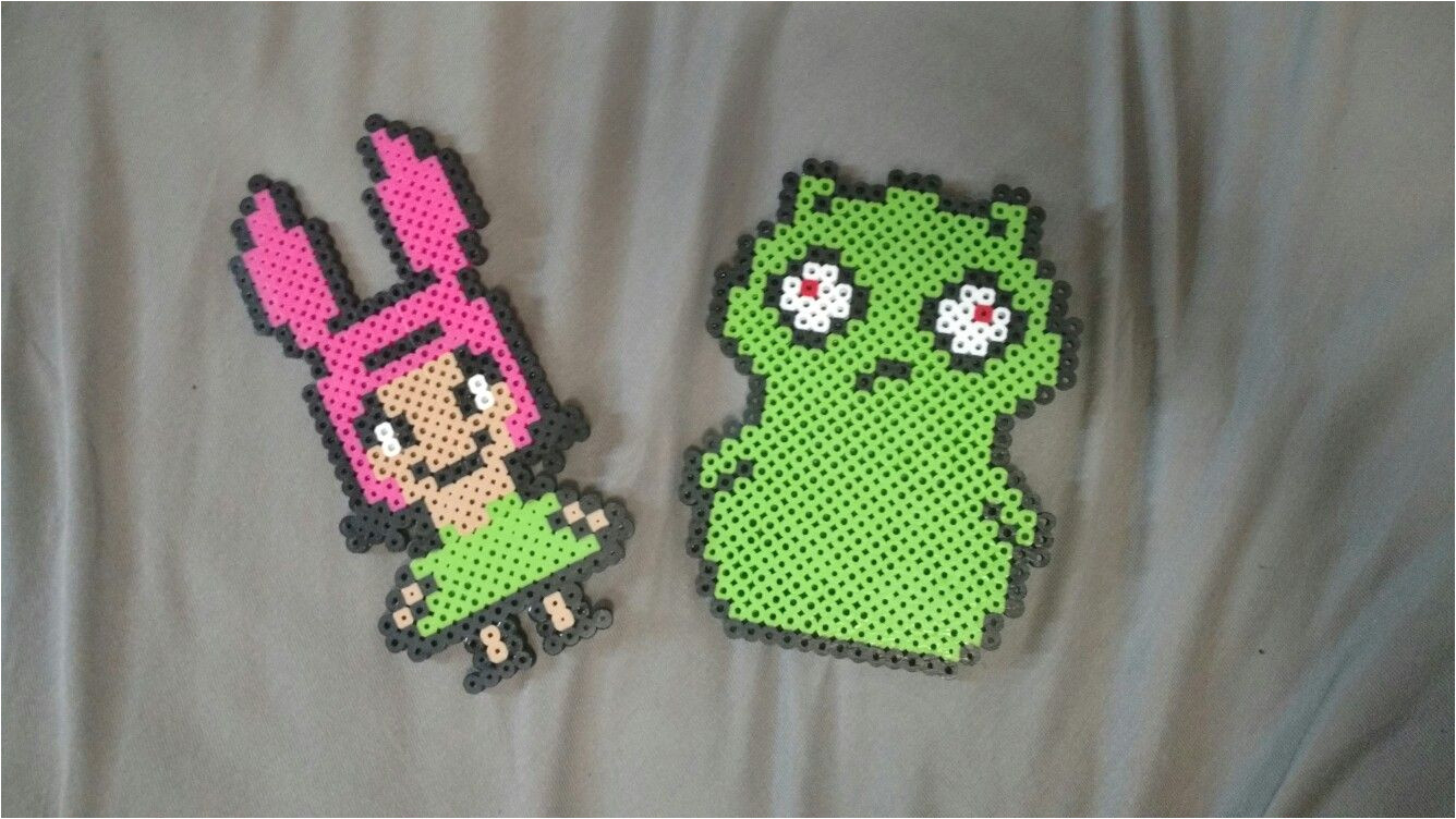 louise belcher and kuchi kopi perler beads design