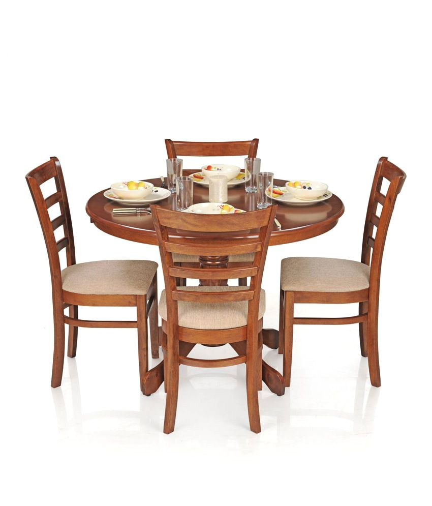 royaloak dining table set with 4 chairs solid wood natural