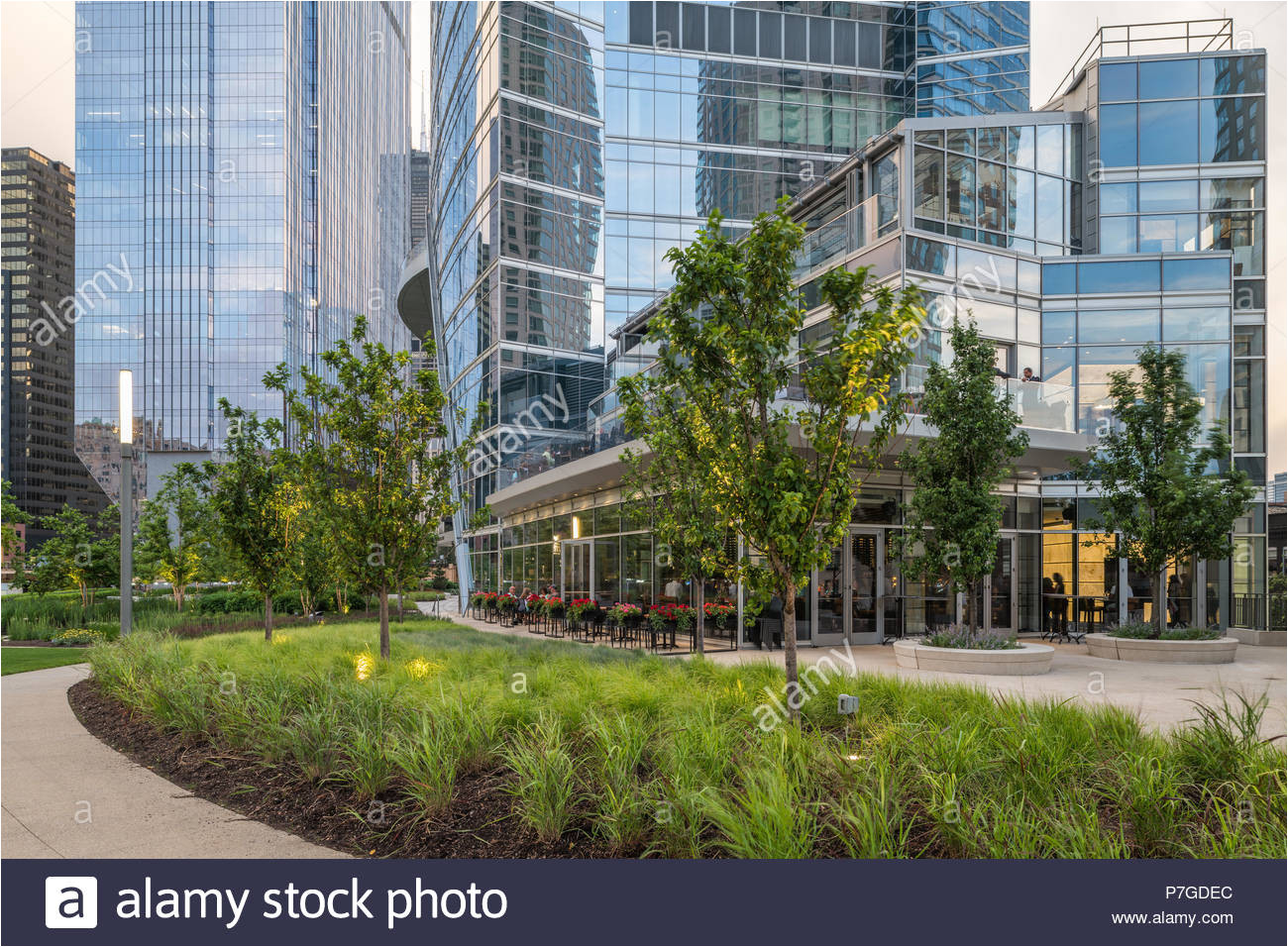 landscape architecture at river point tower stock image