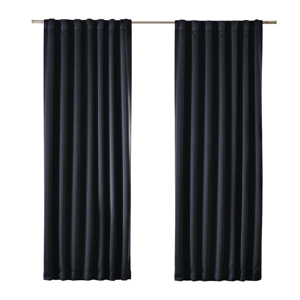 blackout black blackout media rod pocket curtain price varies by size