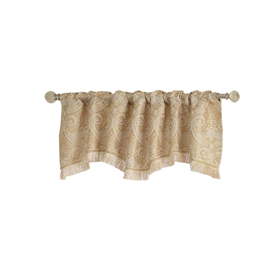 shop allen roth 16 in l gold raja ascot valance at lowes com