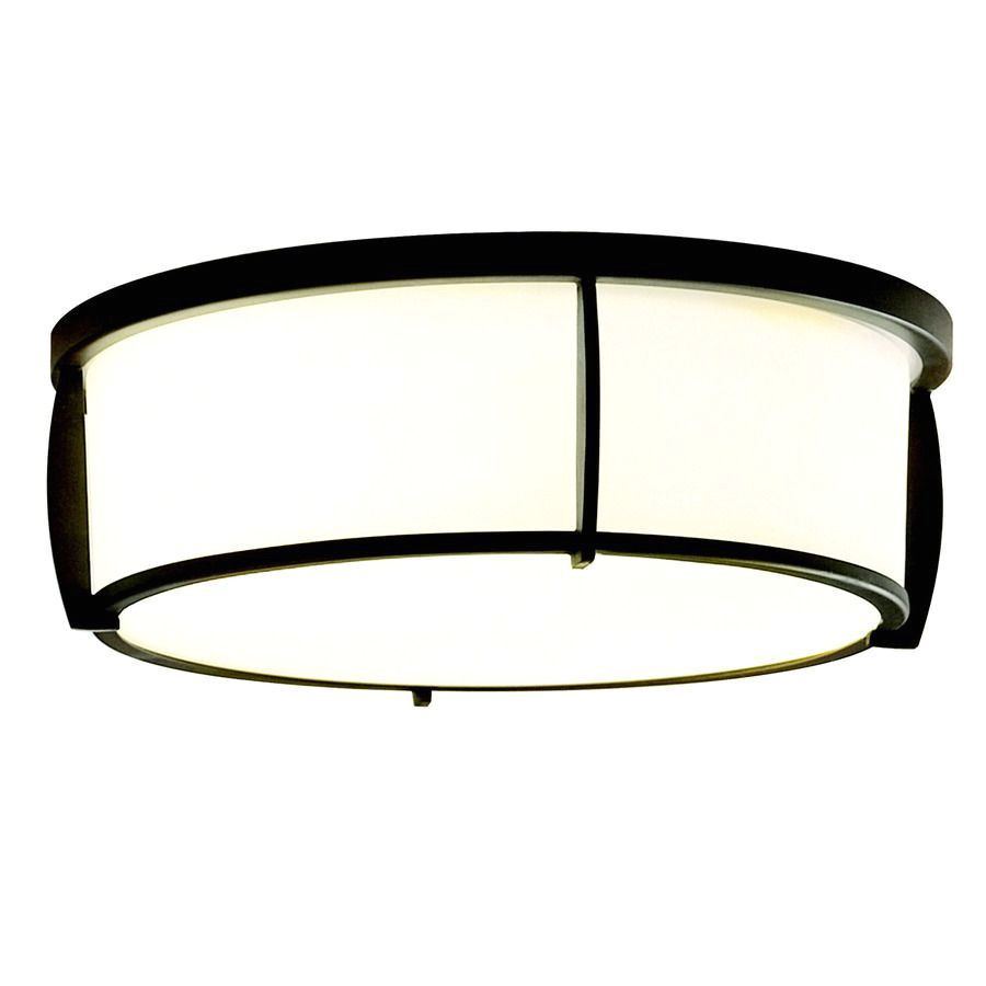 shop allen roth 12 91 in w oil rubbed bronze ceiling flush mount light