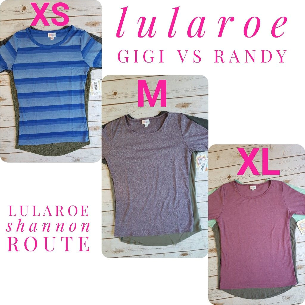 sizing comparison of the lularoe gigi and randy lularoe lularoeshannonroute lularoefashion lularoegigi lularoerandy