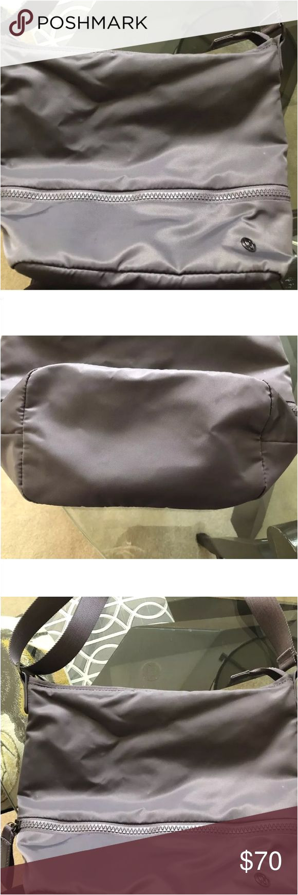 lululemon go lightly shoulder bag go lightly shoulder bag magnum light purple excellent used condition smoke free home fabric is water repellent durable