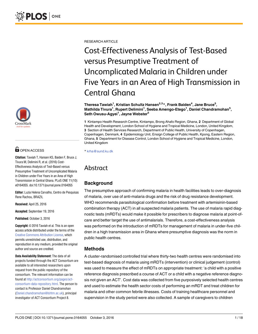 pdf simulations show diagnostic testing for malaria in young african children can be cost saving or cost effective