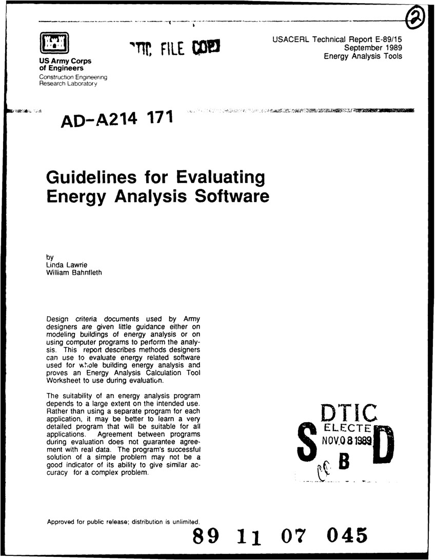 pdf guidelines for evaluating energy analysis software