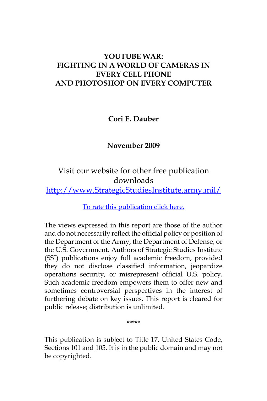 pdf youtube war fighting in a world of cameras in every cell phone and photoshop on every computer