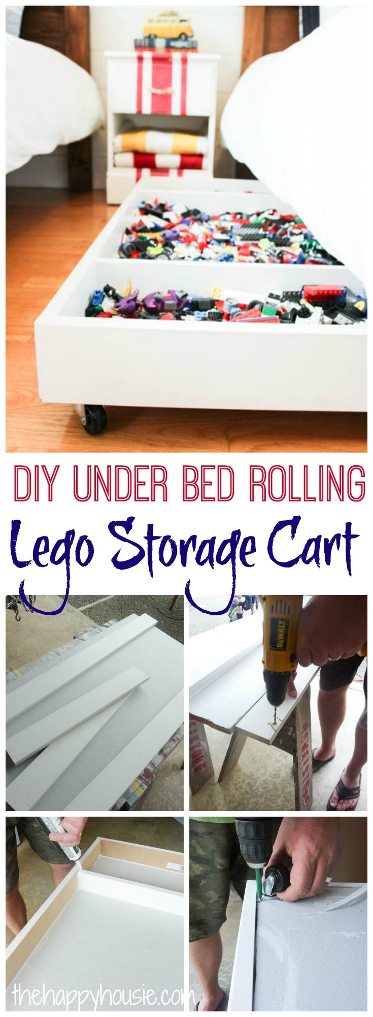 tackle your lego storage issues with this diy under bed rolling lego storage cart