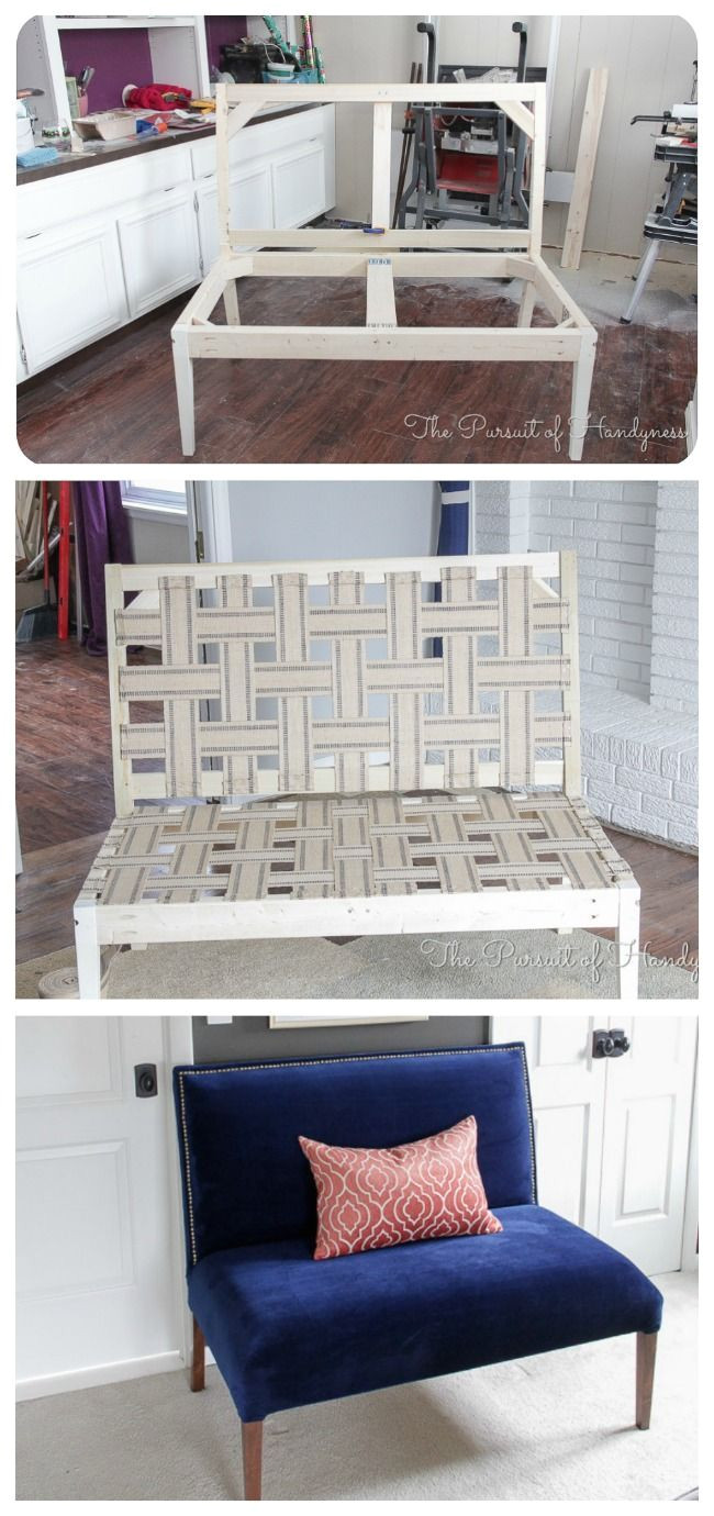 ana white diy upholstered settee diy projects