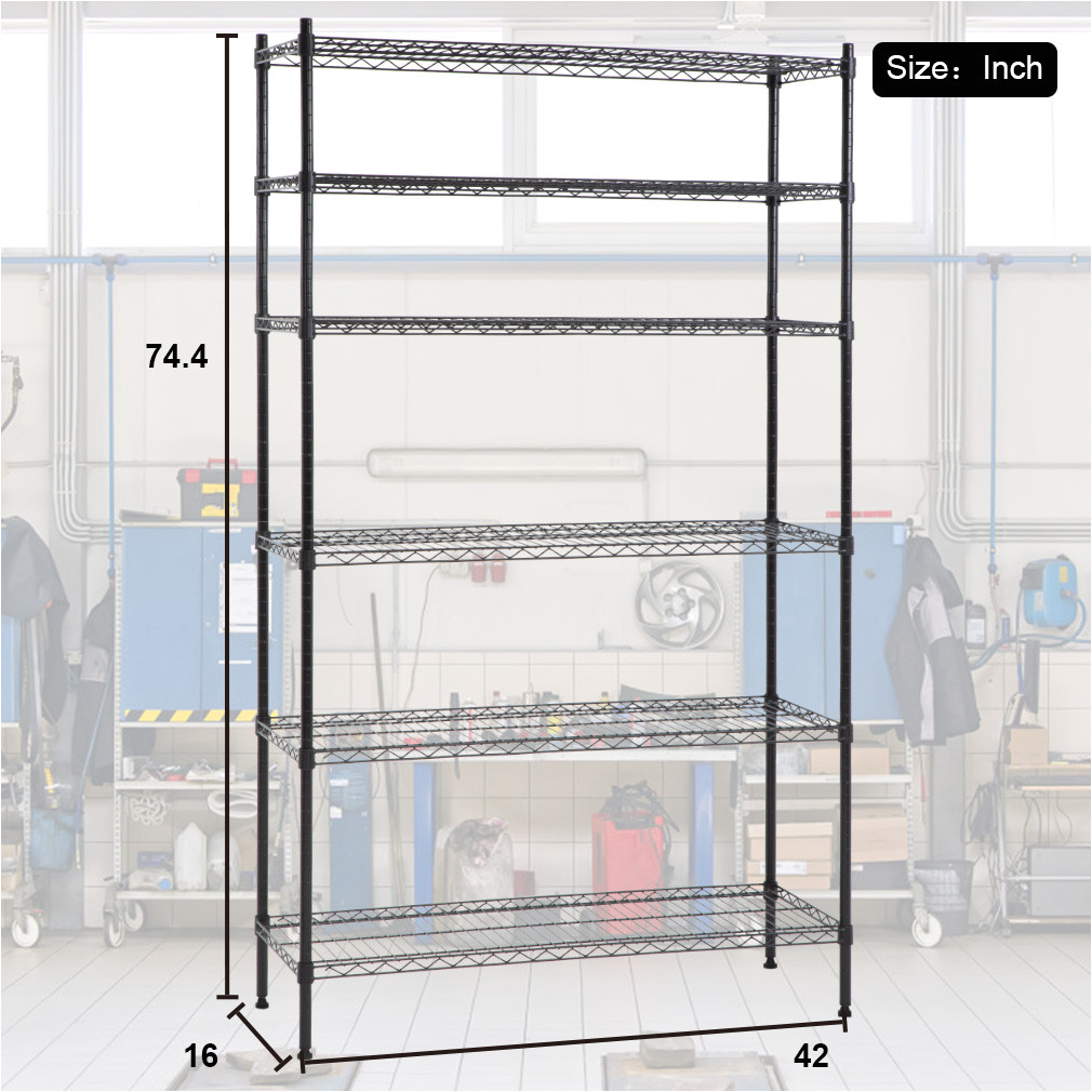 6 shelf wire shelving unit heavy duty metal storage shelves nsf wire shelf organizer black height adjustable utility rolling steel commercial grade layer