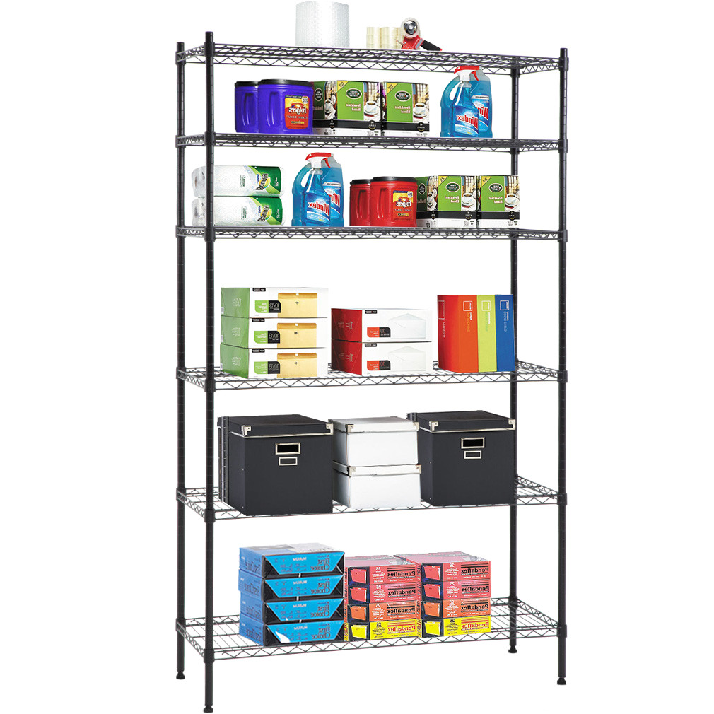 6 shelf wire shelving unit heavy duty metal storage shelves nsf wire shelf organizer black height adjustable utility rolling steel commercial grade layer