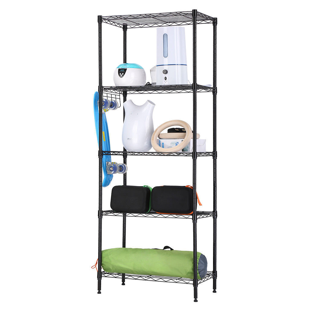 zimtown wire shelving 5 tier metal storage rack shelf 5 shelf shelves unit kitchen walmart com