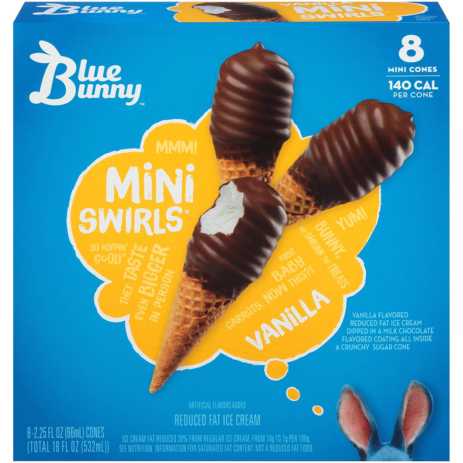 blue bunny mini swirls vanilla ice cream cone 8 ct frozen amazon com grocery gourmet food