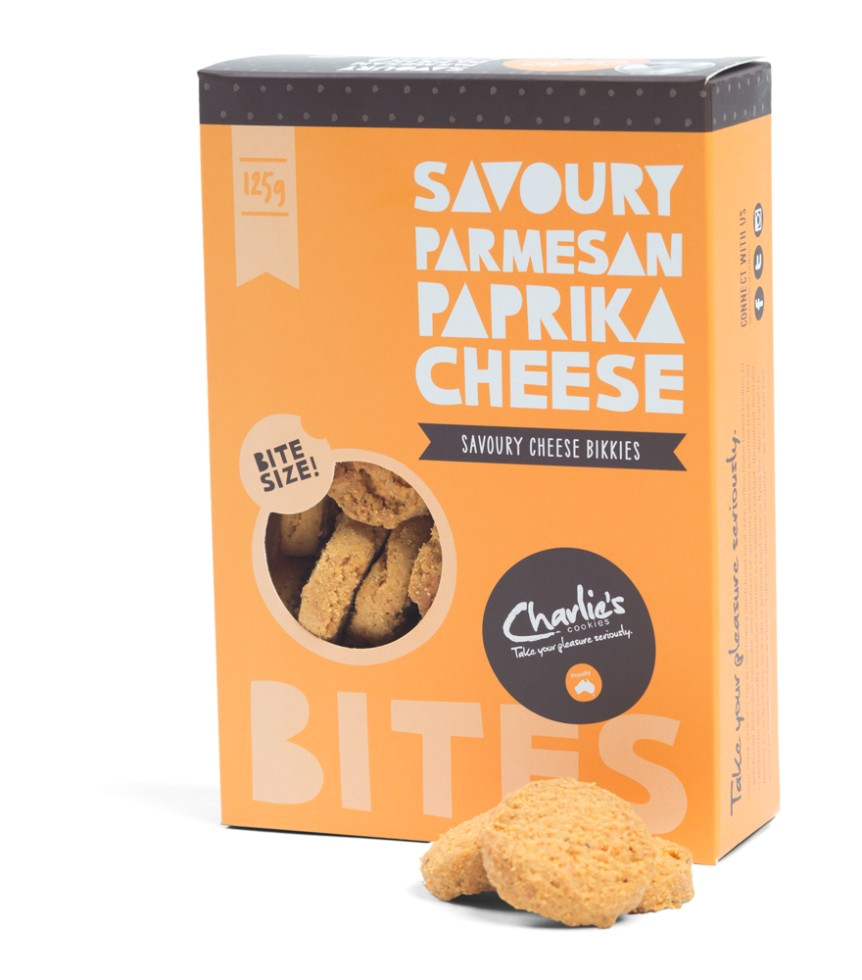 savoury parmesan paprika cheese bites 125g