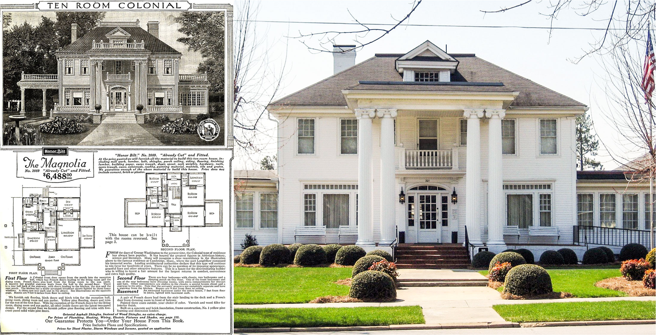 catalog image and floorplan of sears magnolia model and magnolia kit house located benson