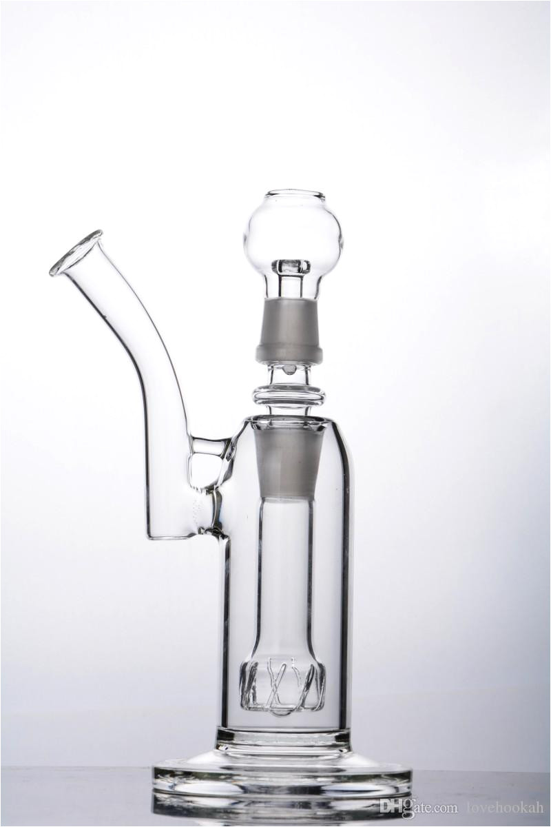 glass bongs with bird cage perc bent neck glass water pipe with adapter and banger 18