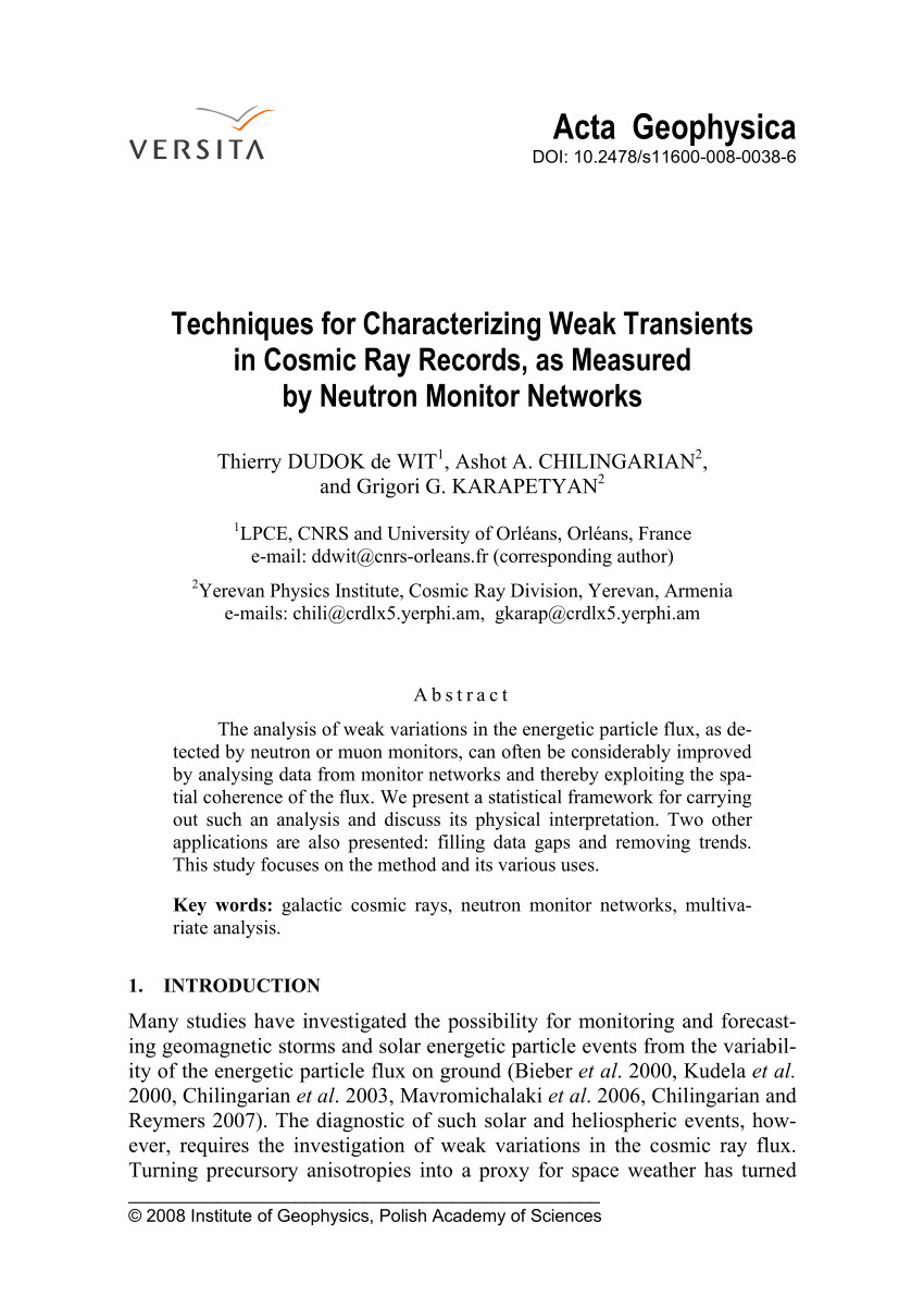 pdf techniques for characterizing weak transients in cosmic ray records as measured by neutron monitor networks