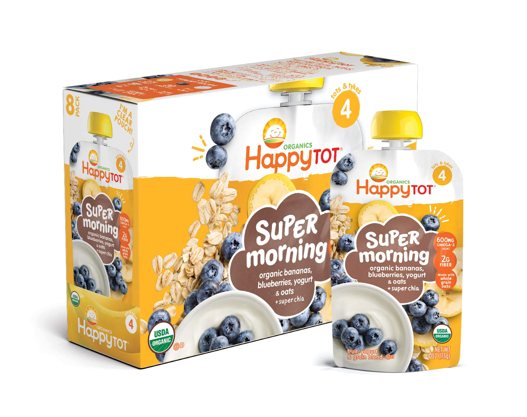 happy tot organic stage 4 super morning organic bananas blueberries yogurt oats super chia