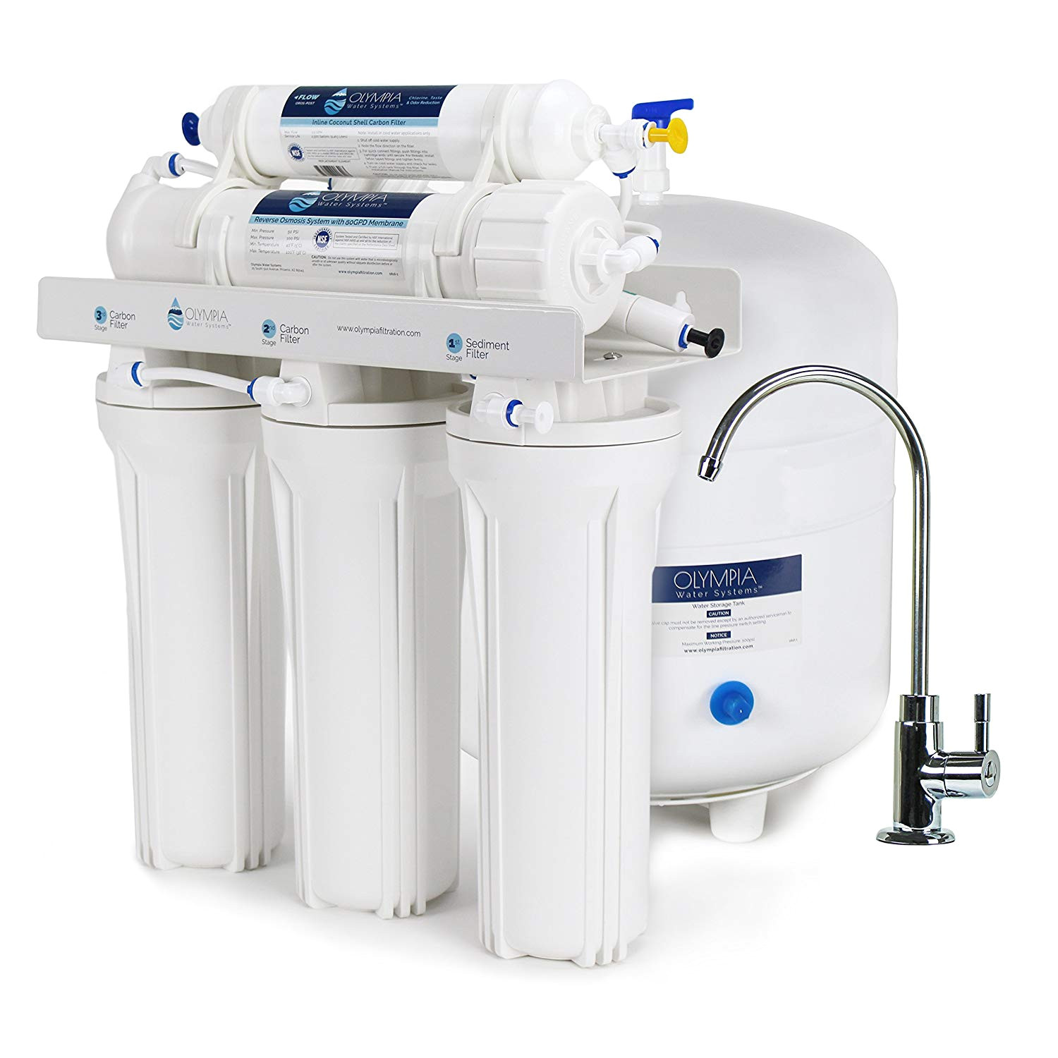 olympia water systems oros 80 5 stage reverse osmosis water filtration system with 80gpd membrane nsf certified amazon com