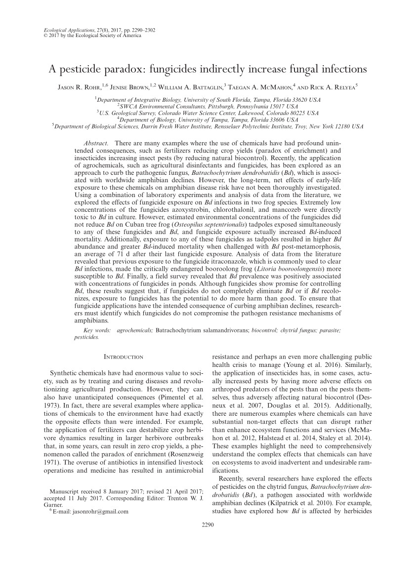 pdf a pesticide paradox fungicides indirectly increase fungal infections