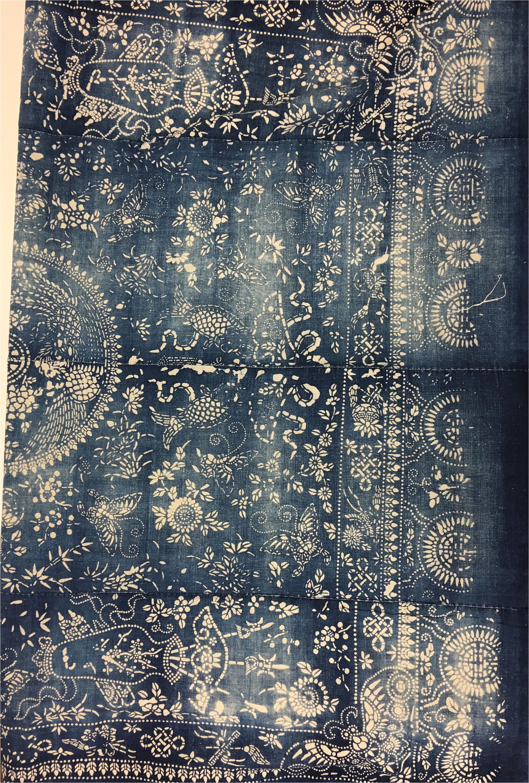 chinese indigo batik in extra large size fabric vintage chinese bedcover traditional chinoiserie boho decor by morrisseyfabric on etsy