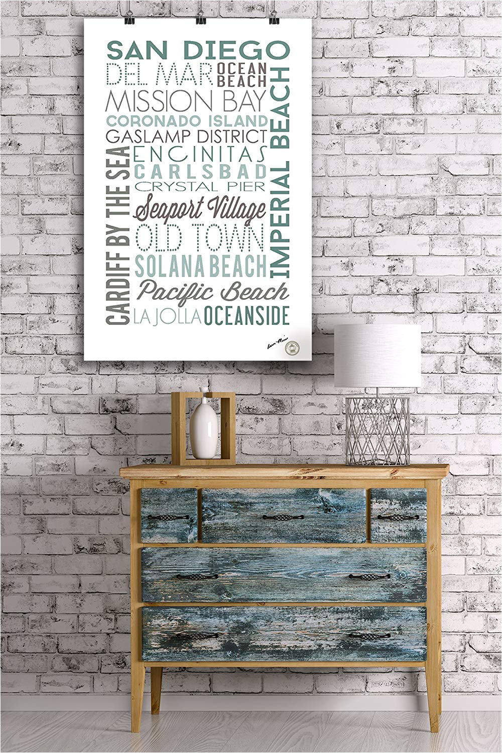 amazon com san diego california green typography 12x18 art print wall decor travel poster home kitchen