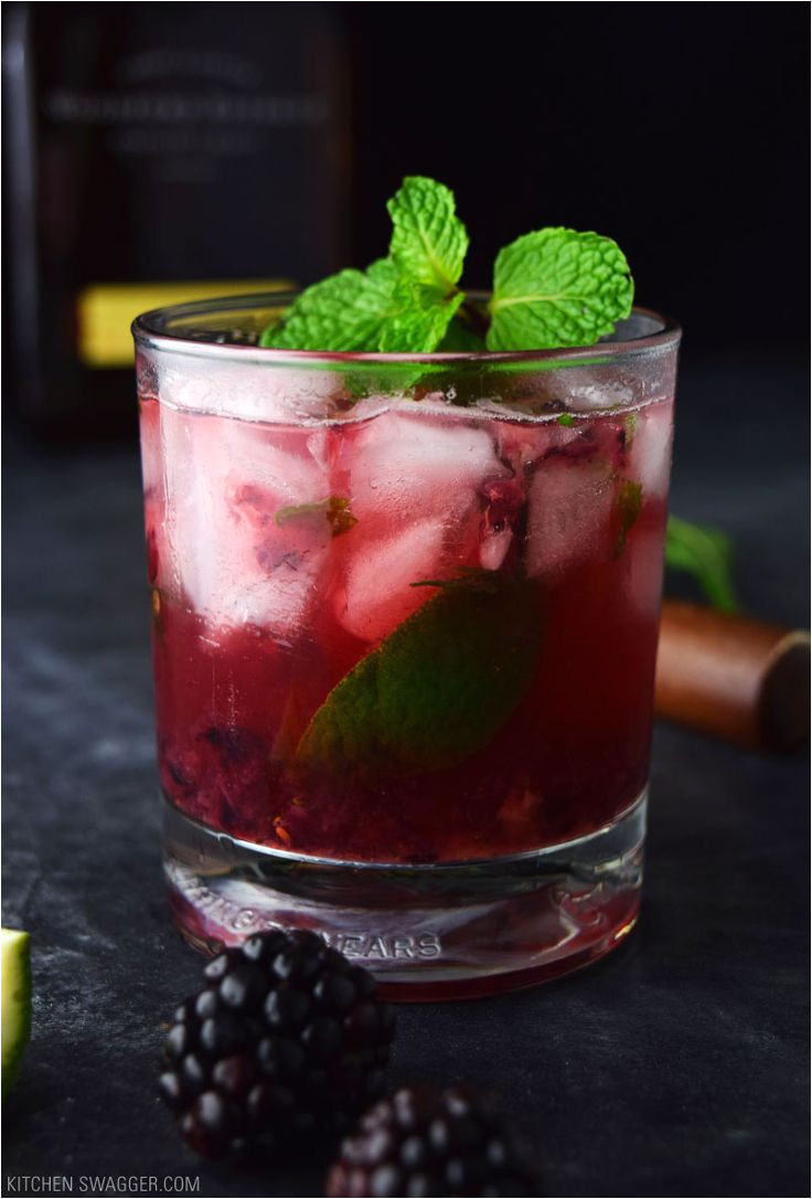 a delicious bourbon smash made with fresh muddled blackberries mint and limes