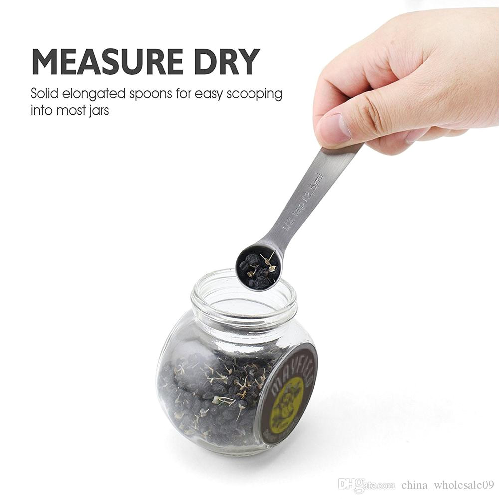 kitchen tools stainless steel measuring spoon set mini tablespoons tea coffee measure cup spice baking cooking