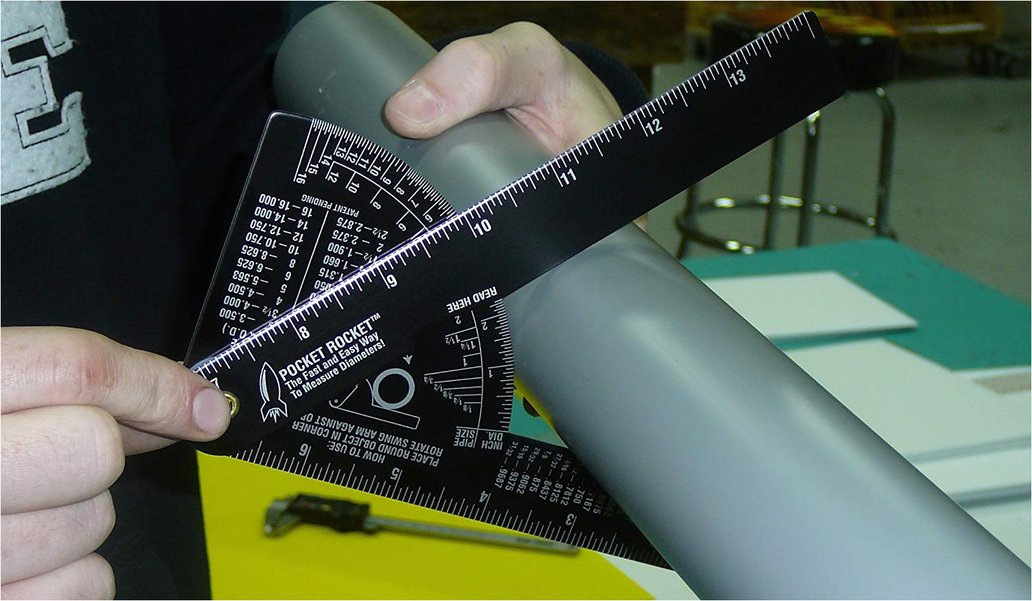 amazon com pocket rocket pipe diameter caliper and ruler fractional black anodized aluminum home improvement