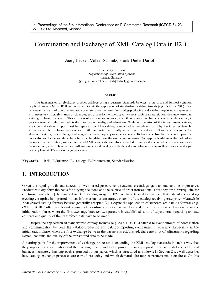 pdf coordination and exchange of xml catalog data in b2b