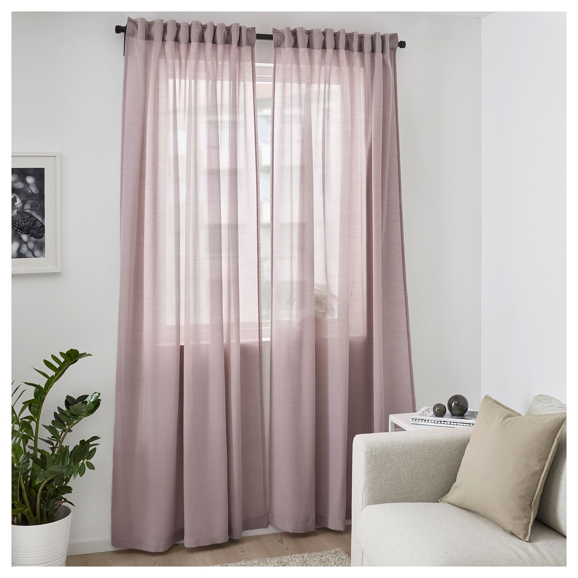 ikea hilja curtains 1 pair pink
