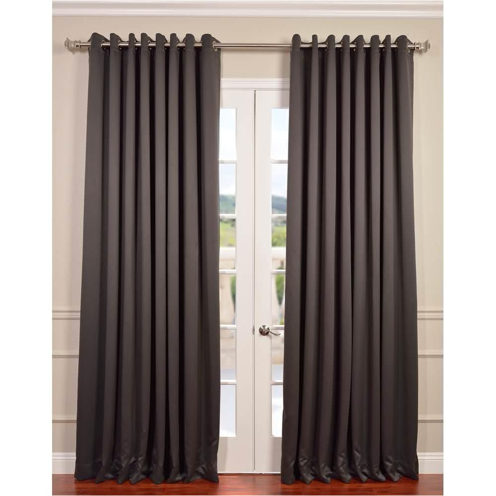 semi opaque anthracite grey grommet doublewide blackout curtain 100 in w