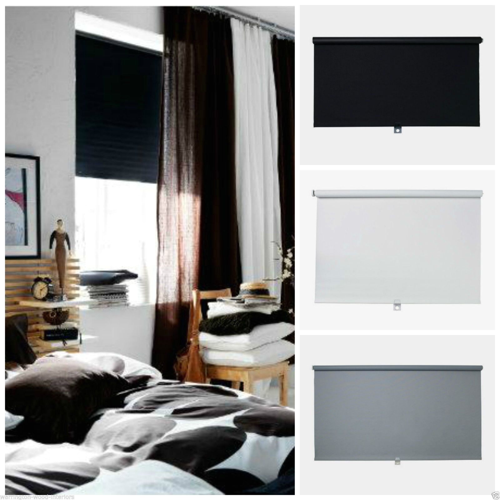 ikea a tupplur a blackout blind a black white or grey a new child safety design ebay