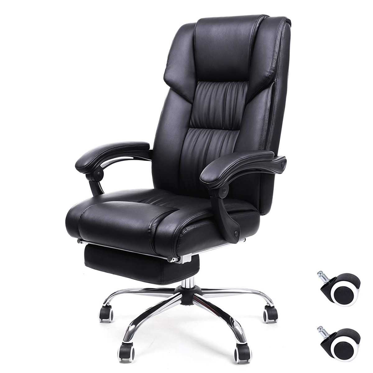 amazon songmics fice chair high back executive swivel chair with seat and pull out footrest pu