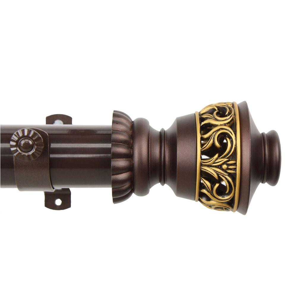 Outdoor Curtain Rod with Post Set Canada 165 In 215 In 1 5 In O D Lattice Curtain Rod Set In Mahogany