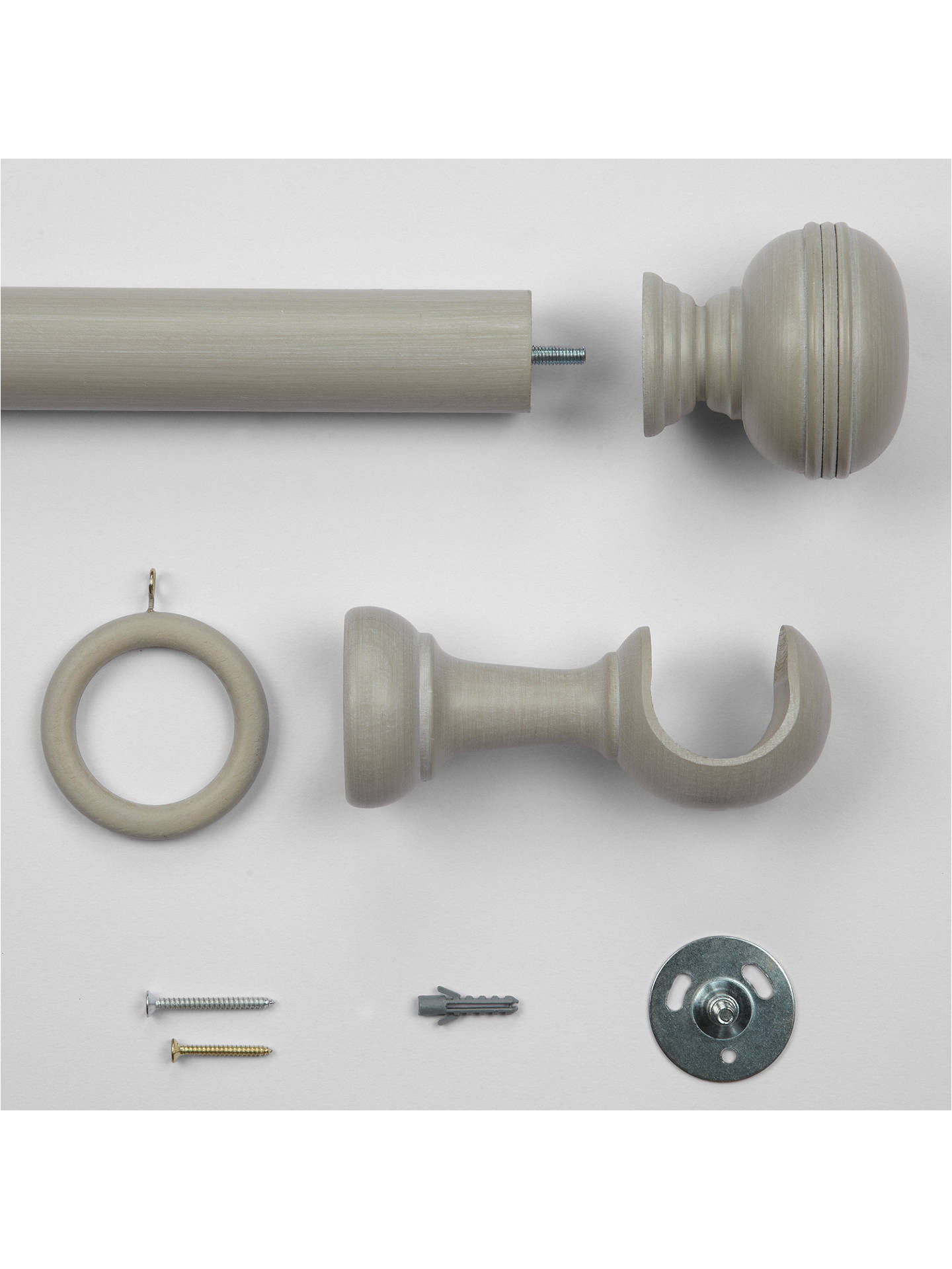 buycroft collection curtain pole kit grey l150cm x dia 35mm online at johnlewis