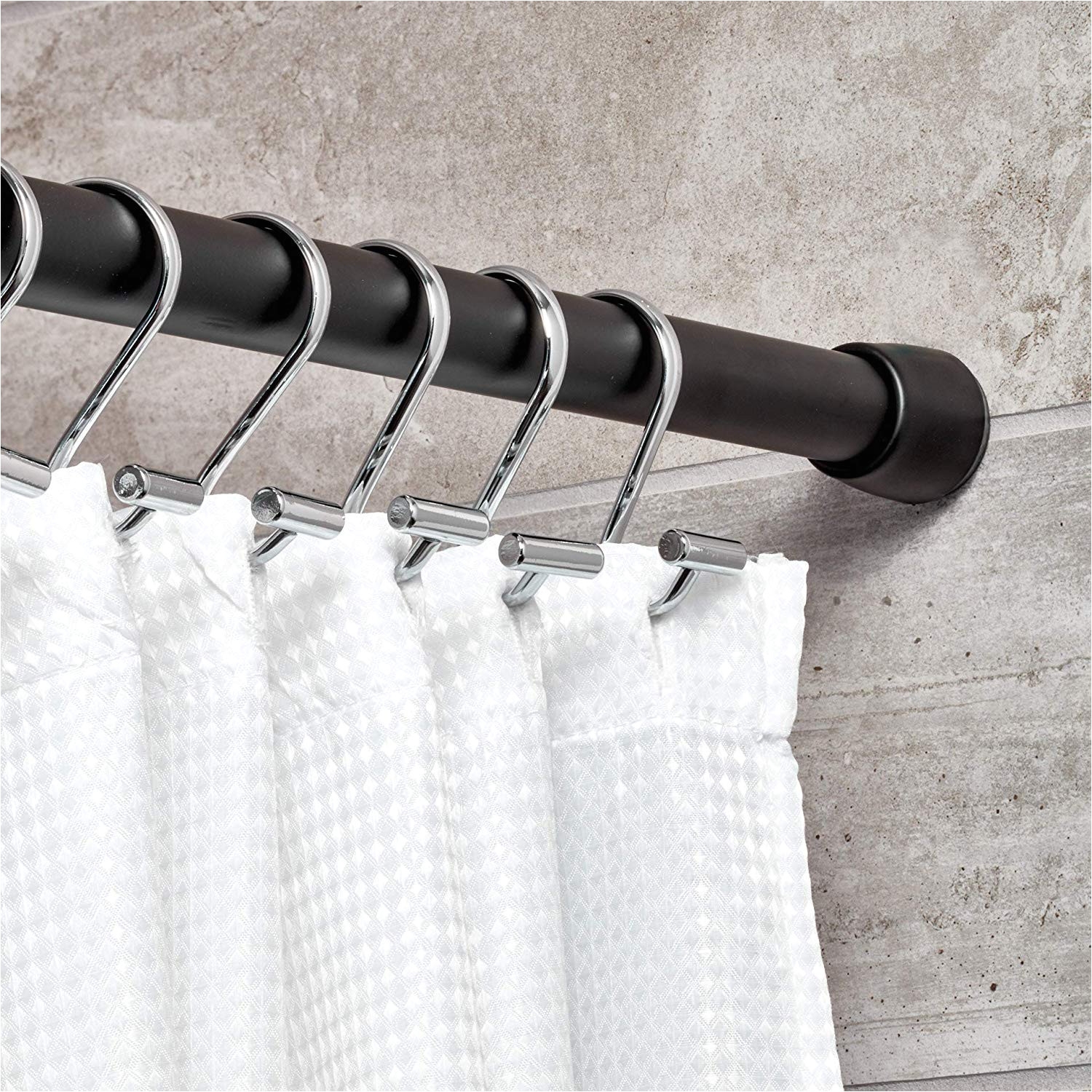 interdesign cameo constant tension bathroom shower curtain rod 43 75 medium matte black amazon ca home kitchen