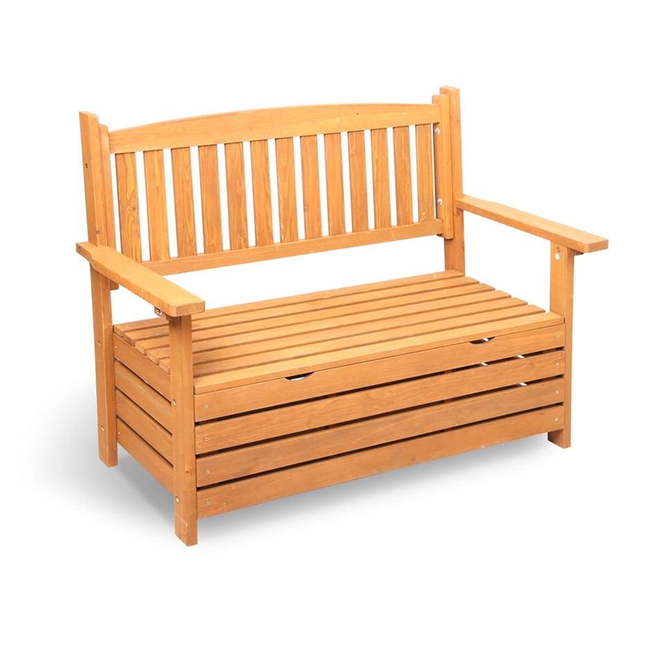 gardeon 2 seat wooden outdoor storage bench