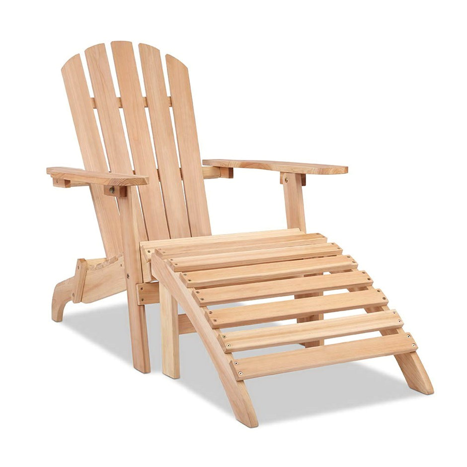 gardeon outdoor wooden lounge chair natural wood